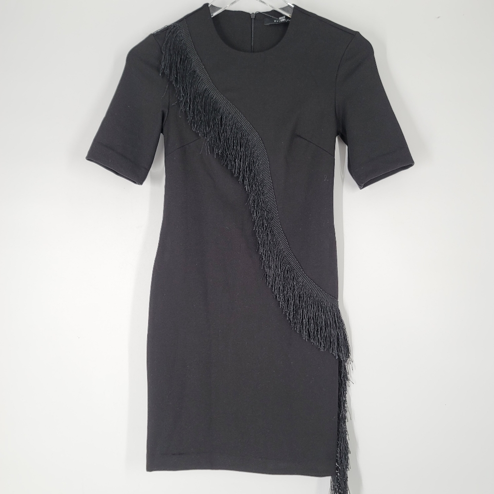 Walter Baker Patrice Dress Fringe Black Size XS NEW